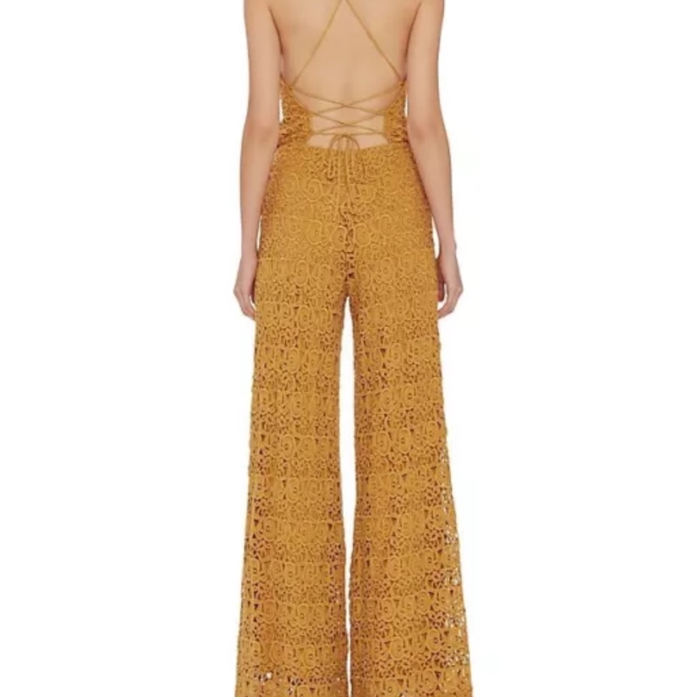Migeulina Yellow Mustard Beige Jumpsuit one piece Size S NEW